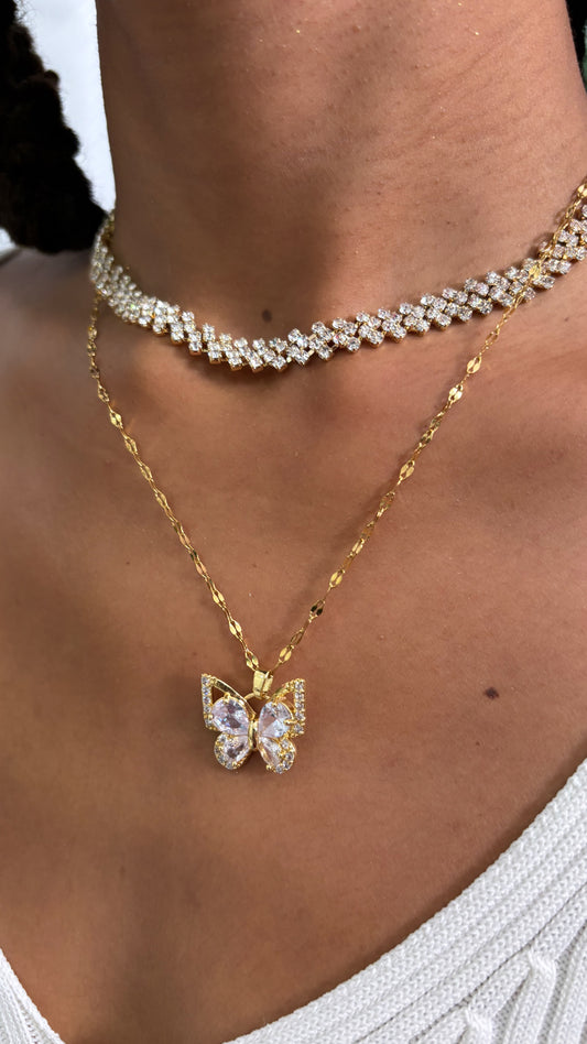 Collier Strass white