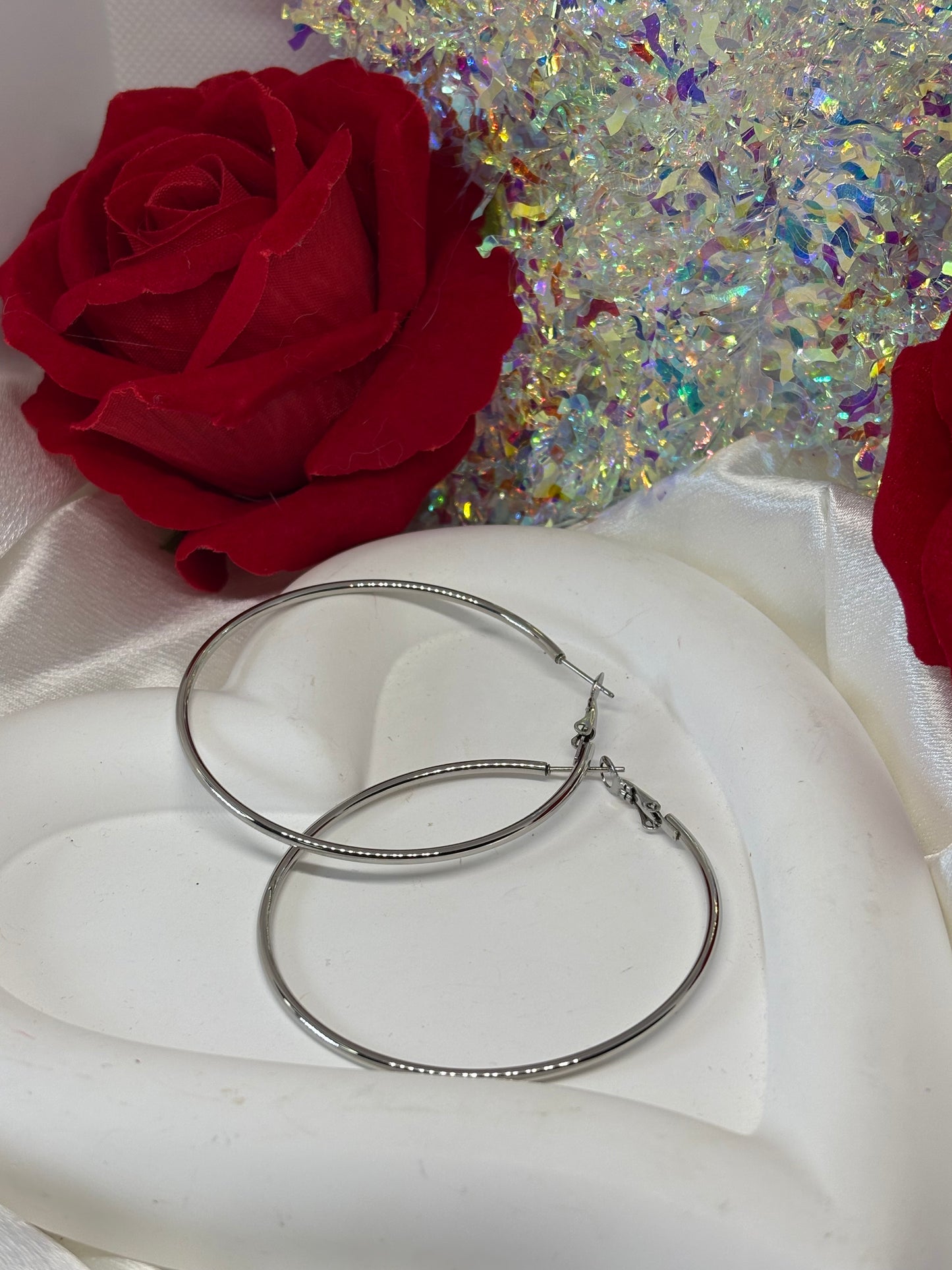 Boucle d’oreille Kréola 6cm argent