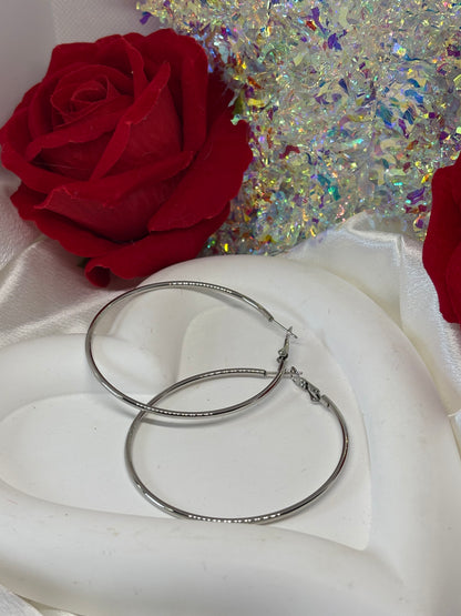 Boucle d’oreille Kréola 6cm argent