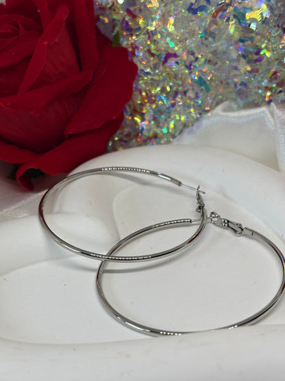 Boucle d’oreille Kréola 6cm argent